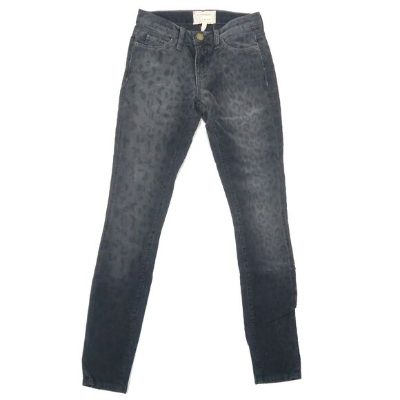 Current/Elliott The Ankle Skinny Corduroy Jeans in Black Leopard Sz 23 NWT $218 - Picture 4 of 9